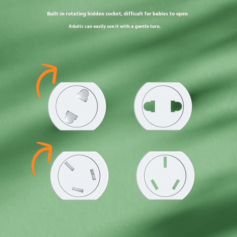 New Power Socket Protective Cover Anti-Electric Shock Rectangle 3-Phase 2-Hole 3-Pin Domestic Spring Protective Cover