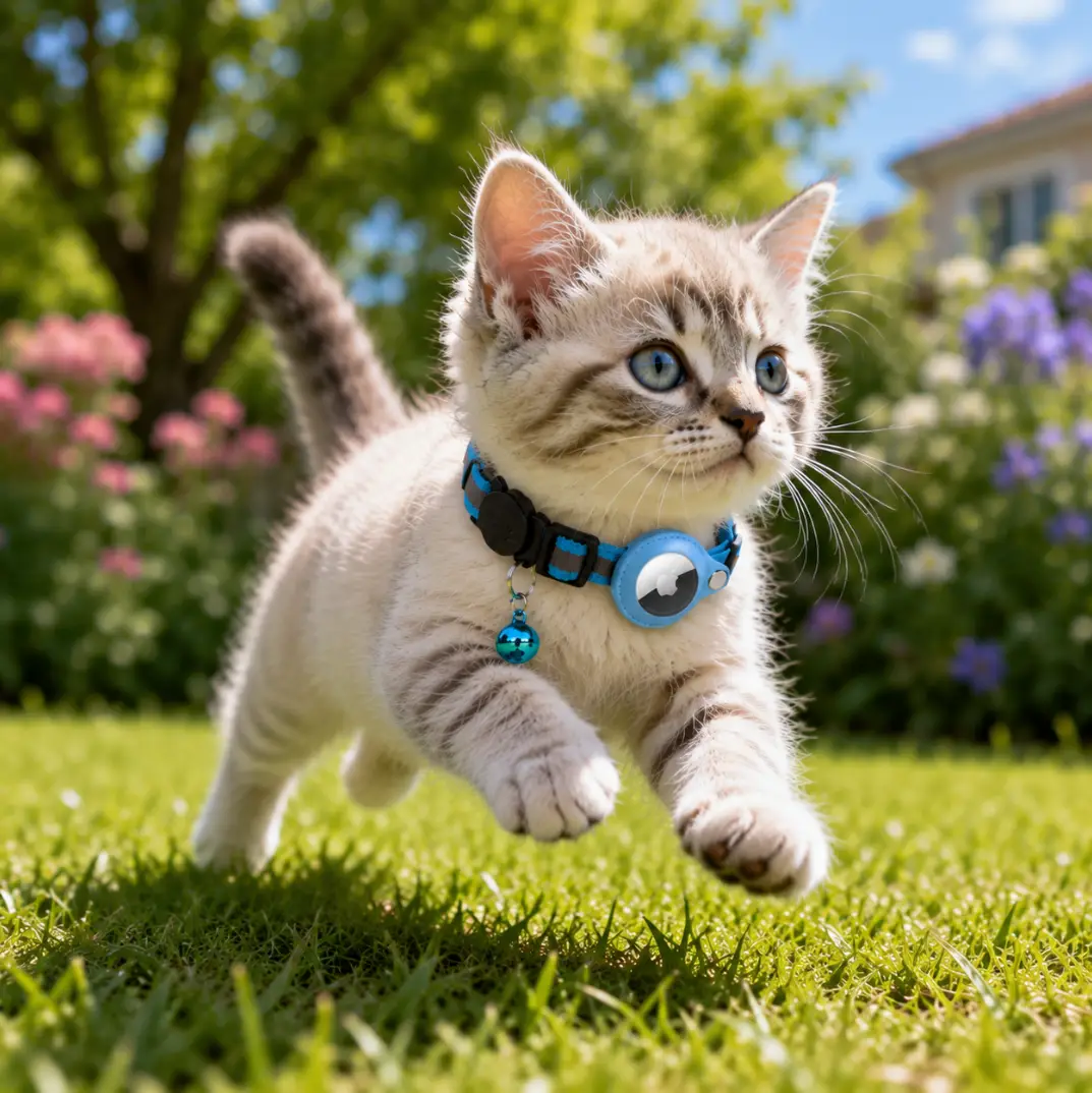 Hot Sale Safe Anti-Lost Reflective Bell Protective Holder Pet Locator AirTag Cat Collar Daily Tracking Supplies Fit Cats Kittens