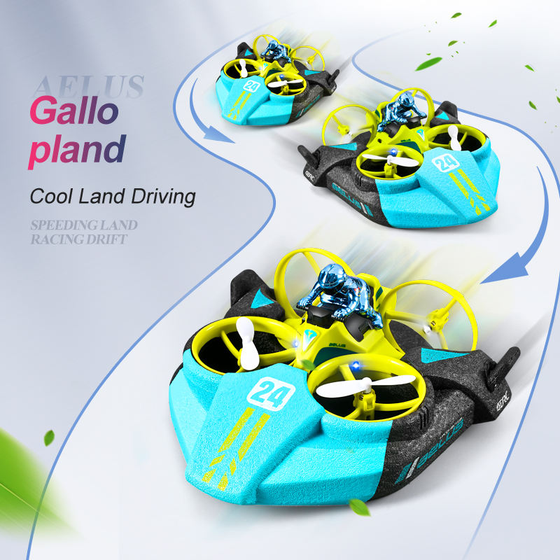 Mini Airplane 3 in 1 Sea Land Air Flight Quadcopter, Remote Control Waterproof Stunt Car,Remote Control Helicopter Toys