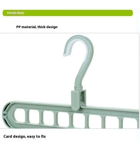 RTS Multi-Function 9-Hole Rotatable Magic Smart Hanger Organizer Space Saver Durable Eco-Friendly Balcony Bag Friendly Easy Hook image