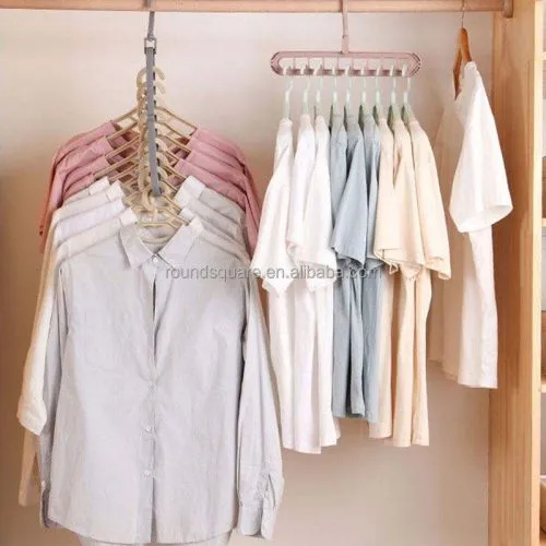 RTS Multi-Function 9-Hole Rotatable Magic Smart Hanger Organizer Space Saver Durable Eco-Friendly Balcony Bag Friendly Easy Hook image
