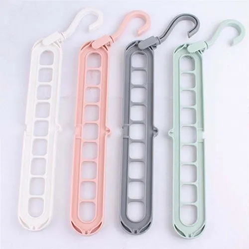 RTS Multi-Function 9-Hole Rotatable Magic Smart Hanger Organizer Space Saver Durable Eco-Friendly Balcony Bag Friendly Easy Hook