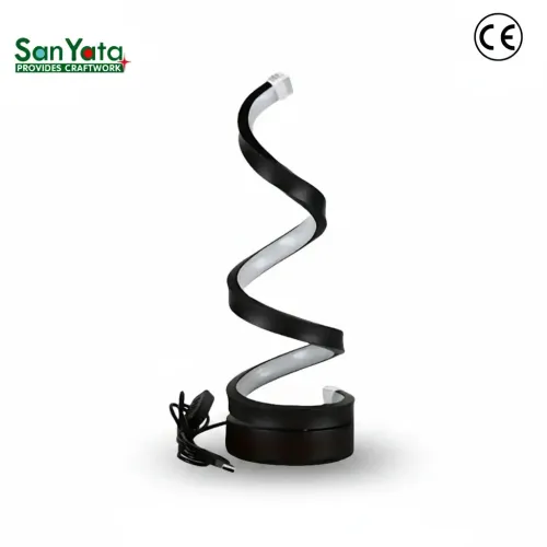 Spiral LED Desk Lamp, USB Rechargeable Touch Control Dimmable Bedside Night Light for Bedroom & Office Decor image